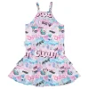 Print Spaghetti Frilla Dress