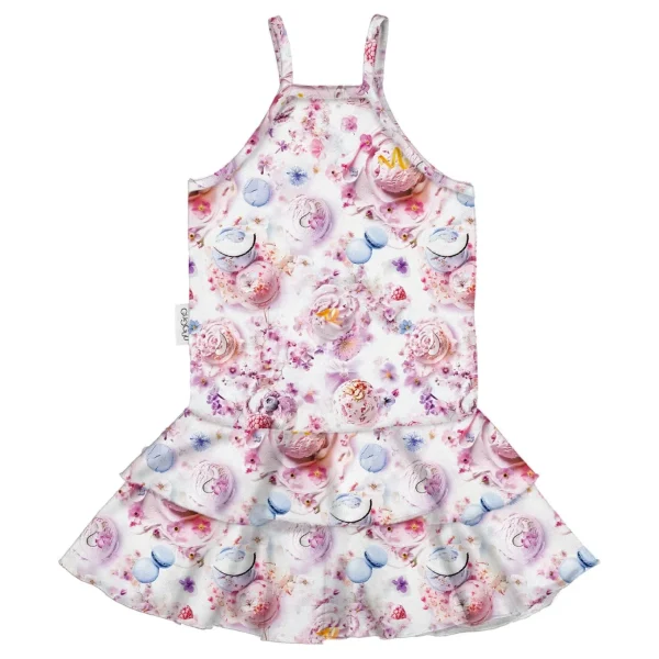 Print Spaghetti Frilla Dress